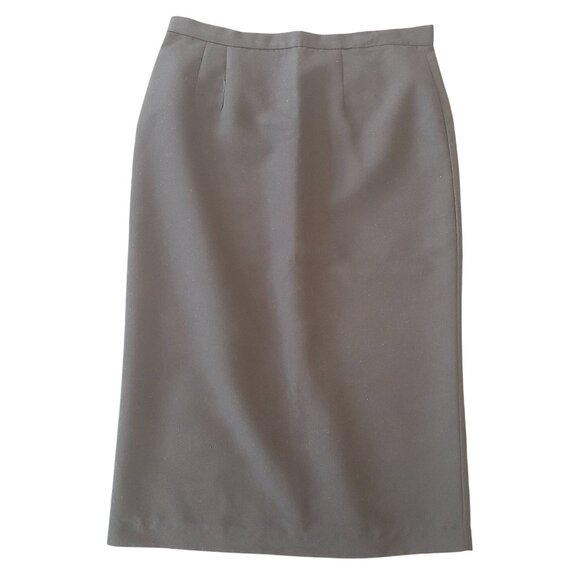 Handmade Dresses & Skirts - Vintage Handmade Black Pencil Skirt Midi 33 Inch Length Lined Wool Fitted
